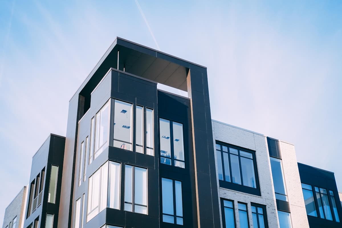 Modern multifamily apartment building exterior
